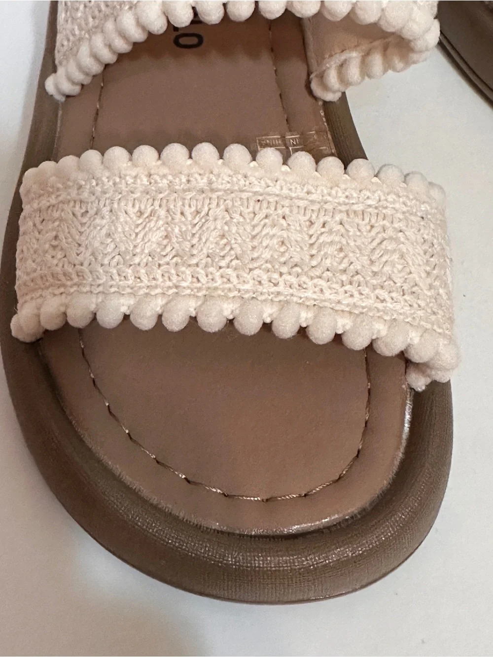 🤍 Girls Boho Woven Sandals EU 32 Cream Macrame Slingback Summer Shoes ☀️🐚